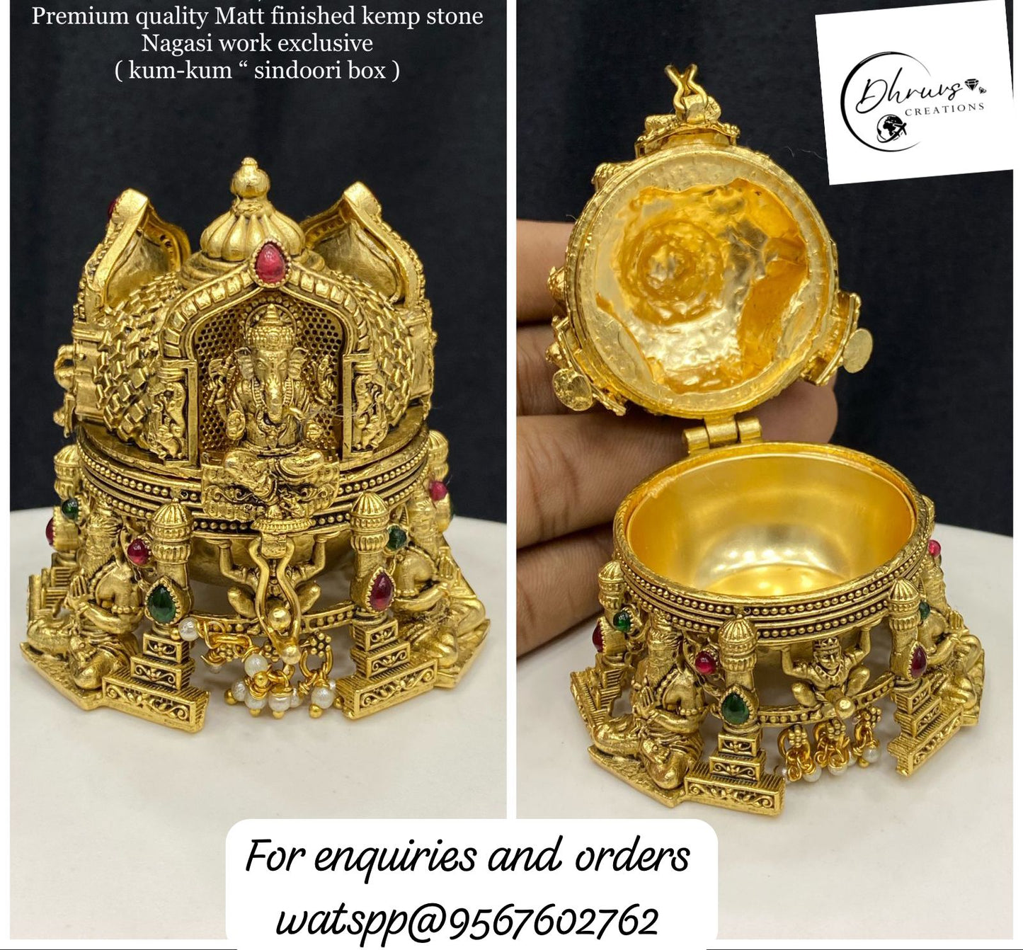 Ganesha & Swami Kumkum Box DC-0008