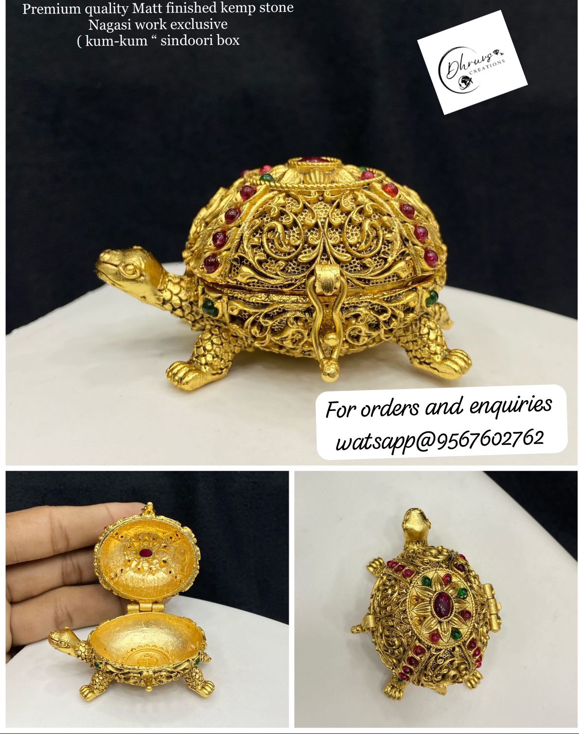 Tortoise Kumkum Box DC-0009