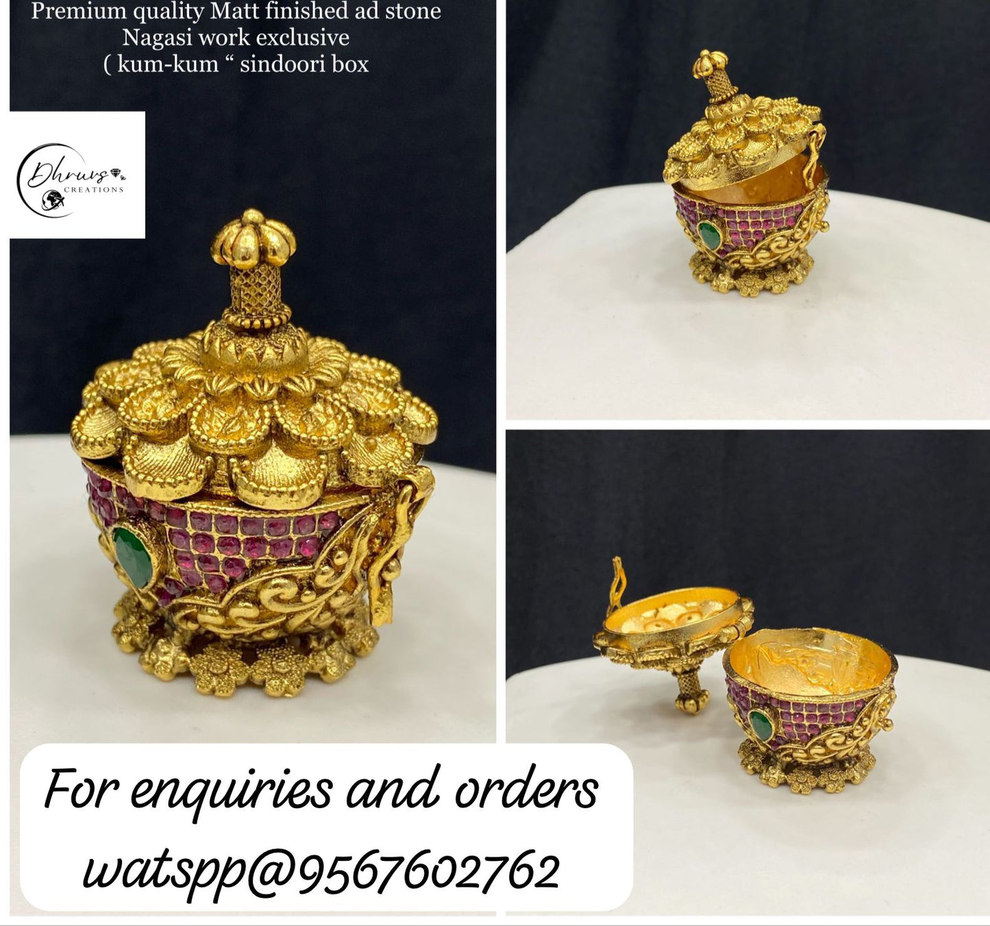 Kemp Flower Kumkum Box DC-0012