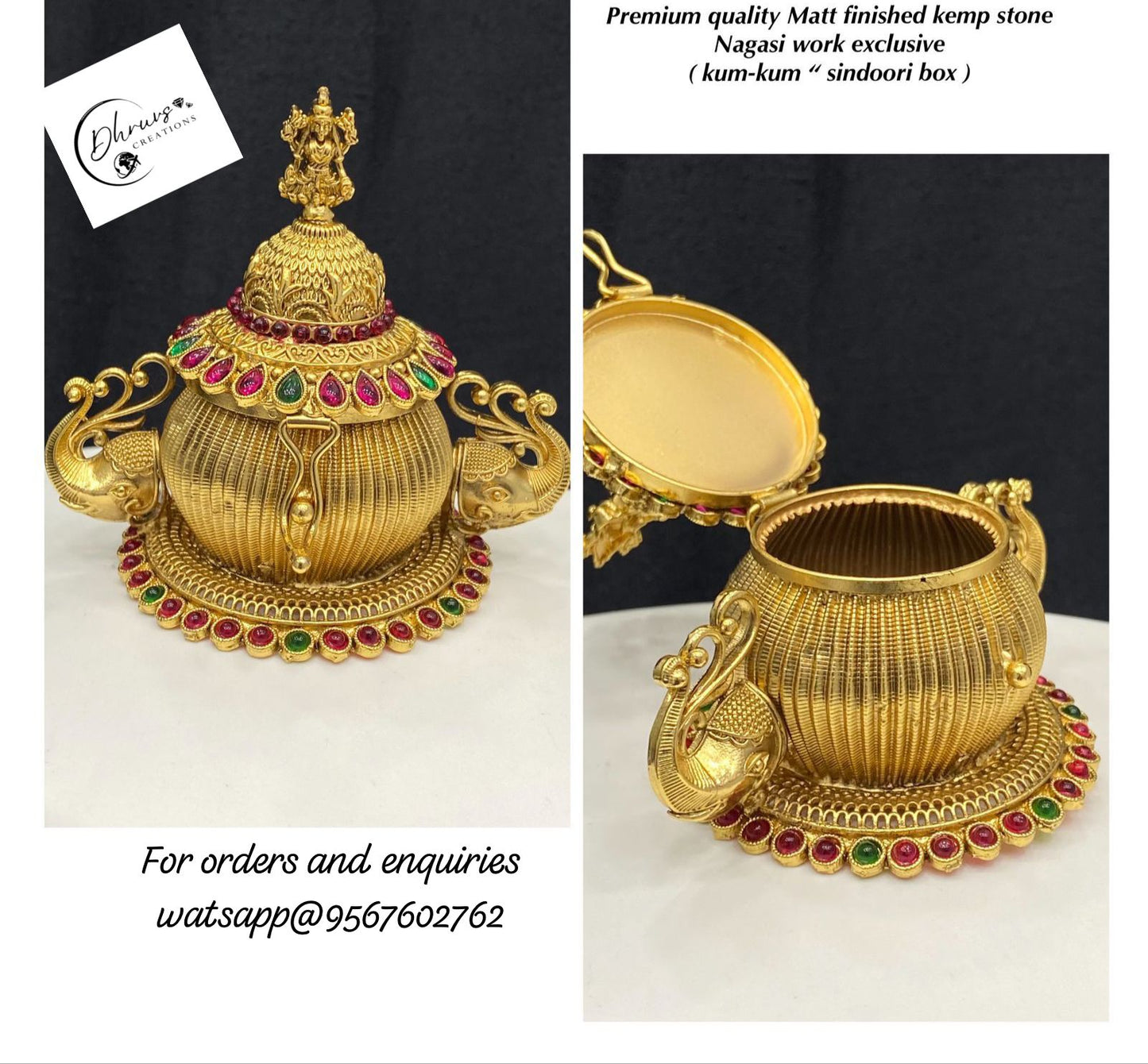 Elephant & Devi Kumkum Box DC-0011